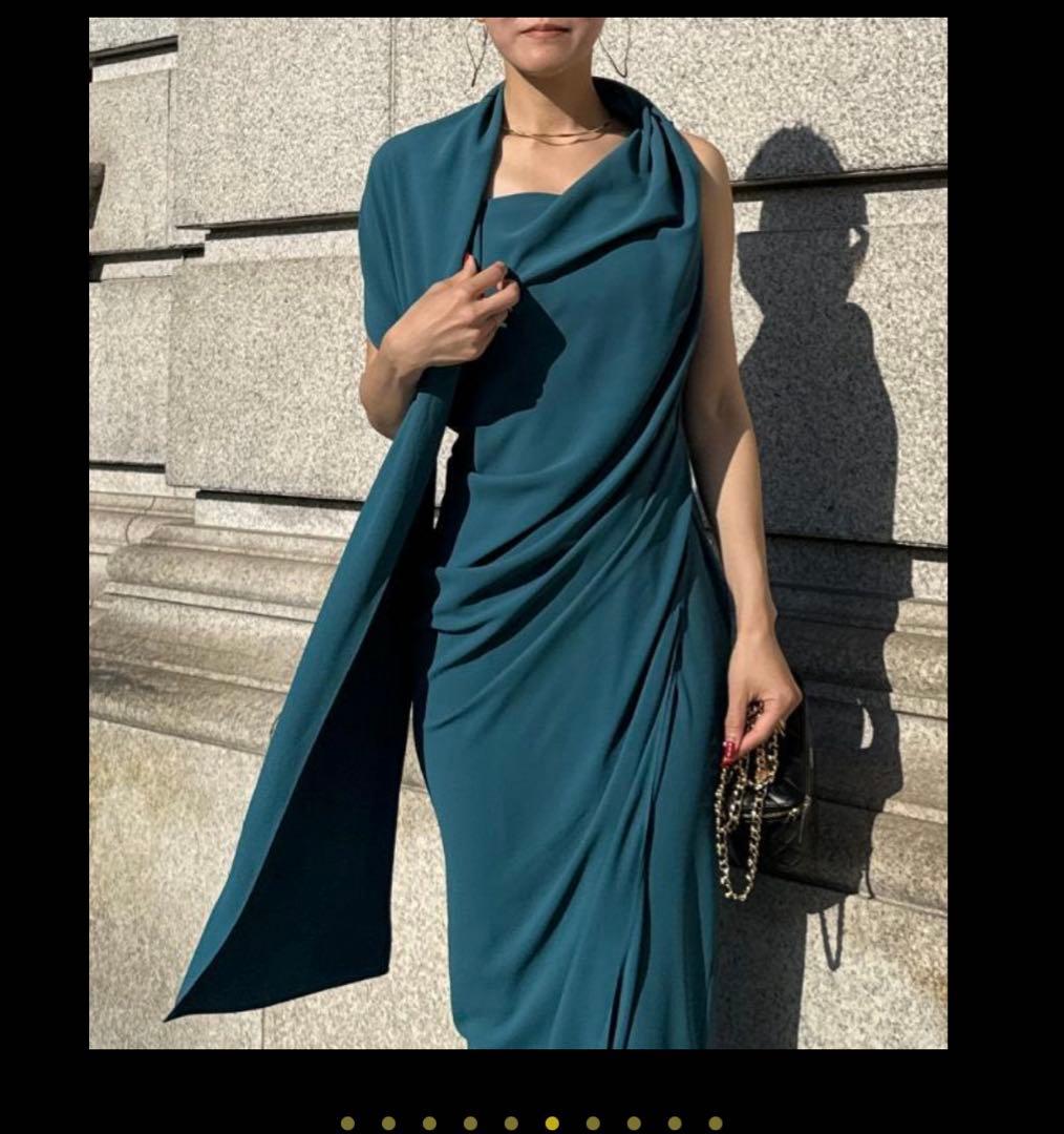 JENNE ドレープワンショルダーワンピース ドレス Sサイズ