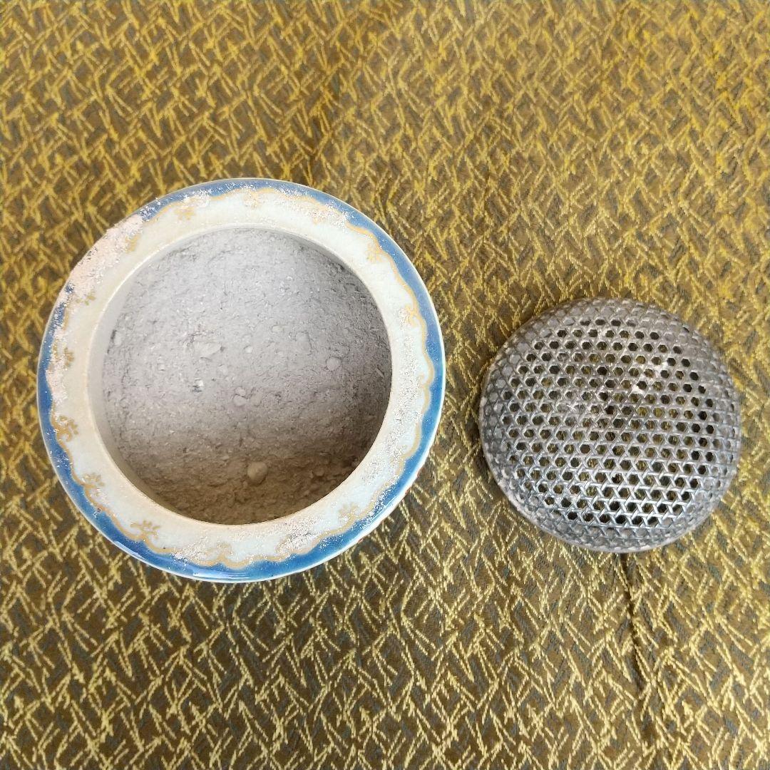 【お値下げ】九谷焼　香炉　稚松細流ノ図　秋水画　中村秋糖作　銀火屋付　共箱付