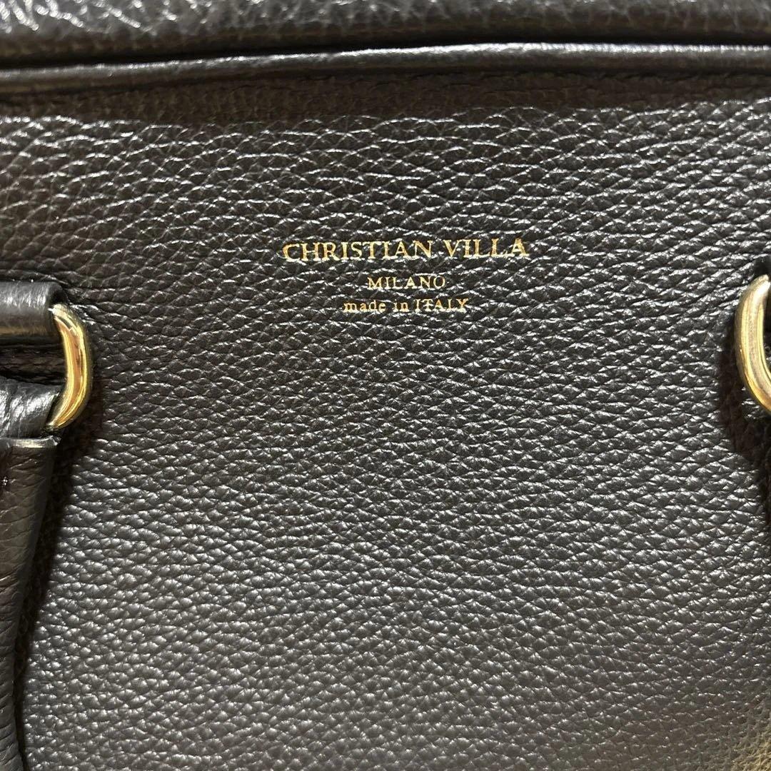 CHRISTIAN VILLA 黒 レザー ショルダーバッグ