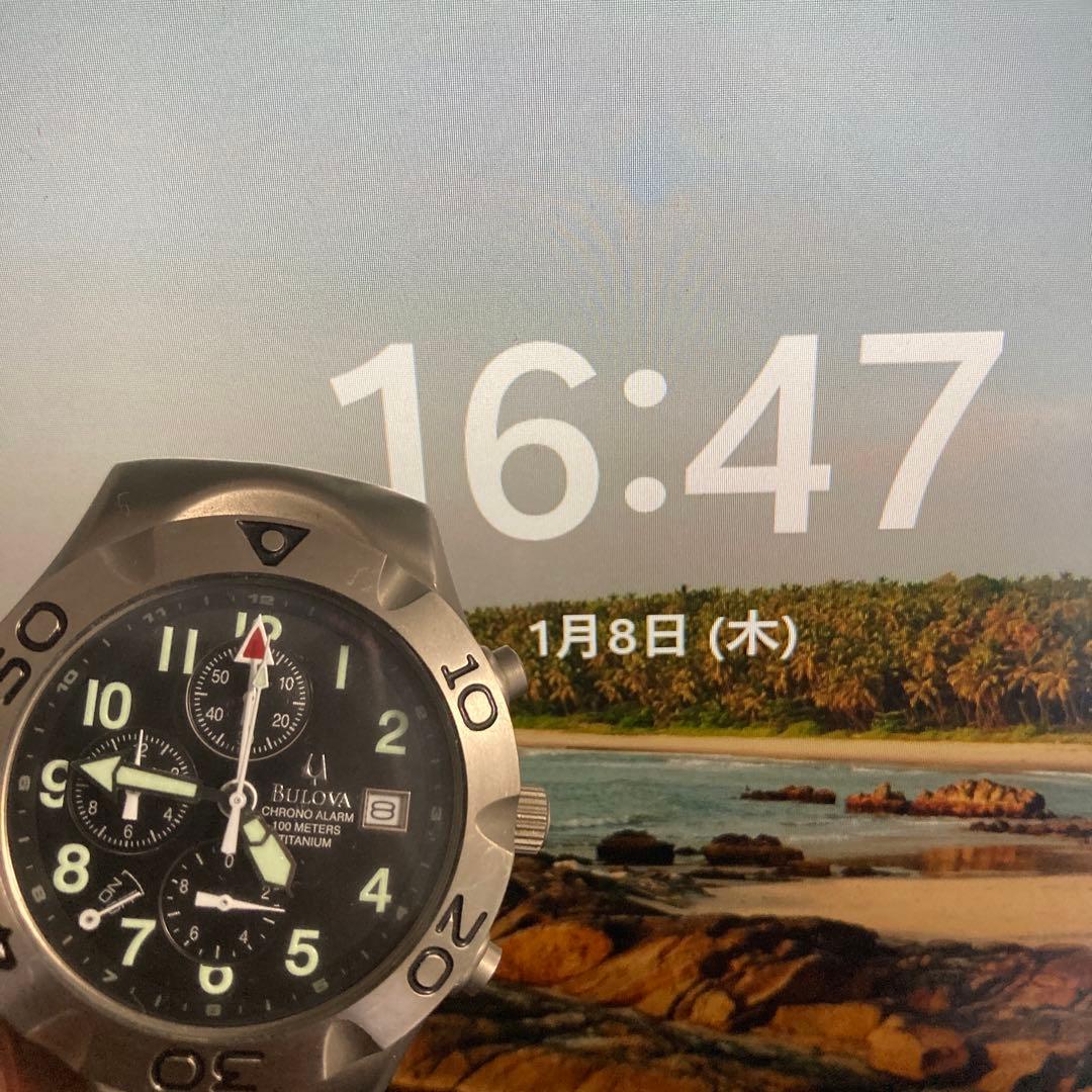 希少品　BULOVA ブローバ 93661 クォーツ アナログ 腕時計 チタン