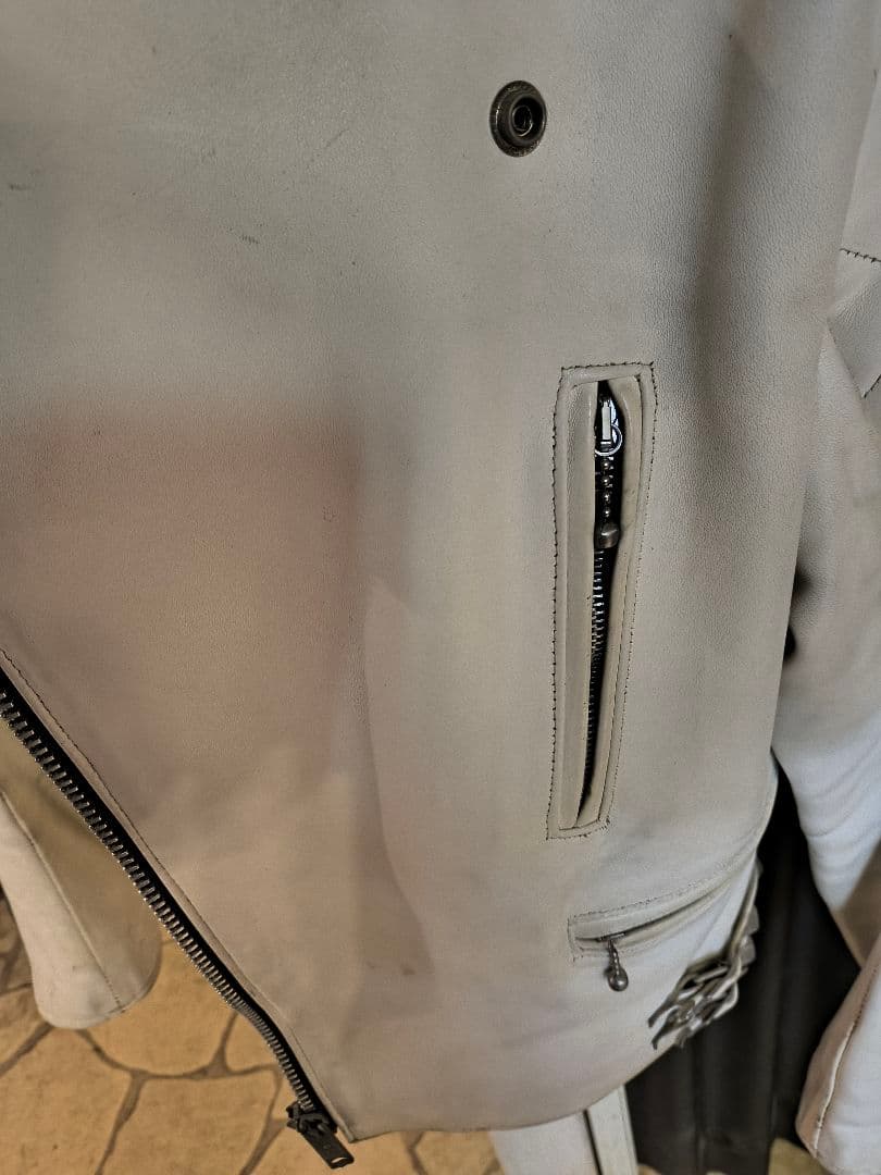 貴重 666 Triple Six レザージャケット 36 ホワイト 英国製