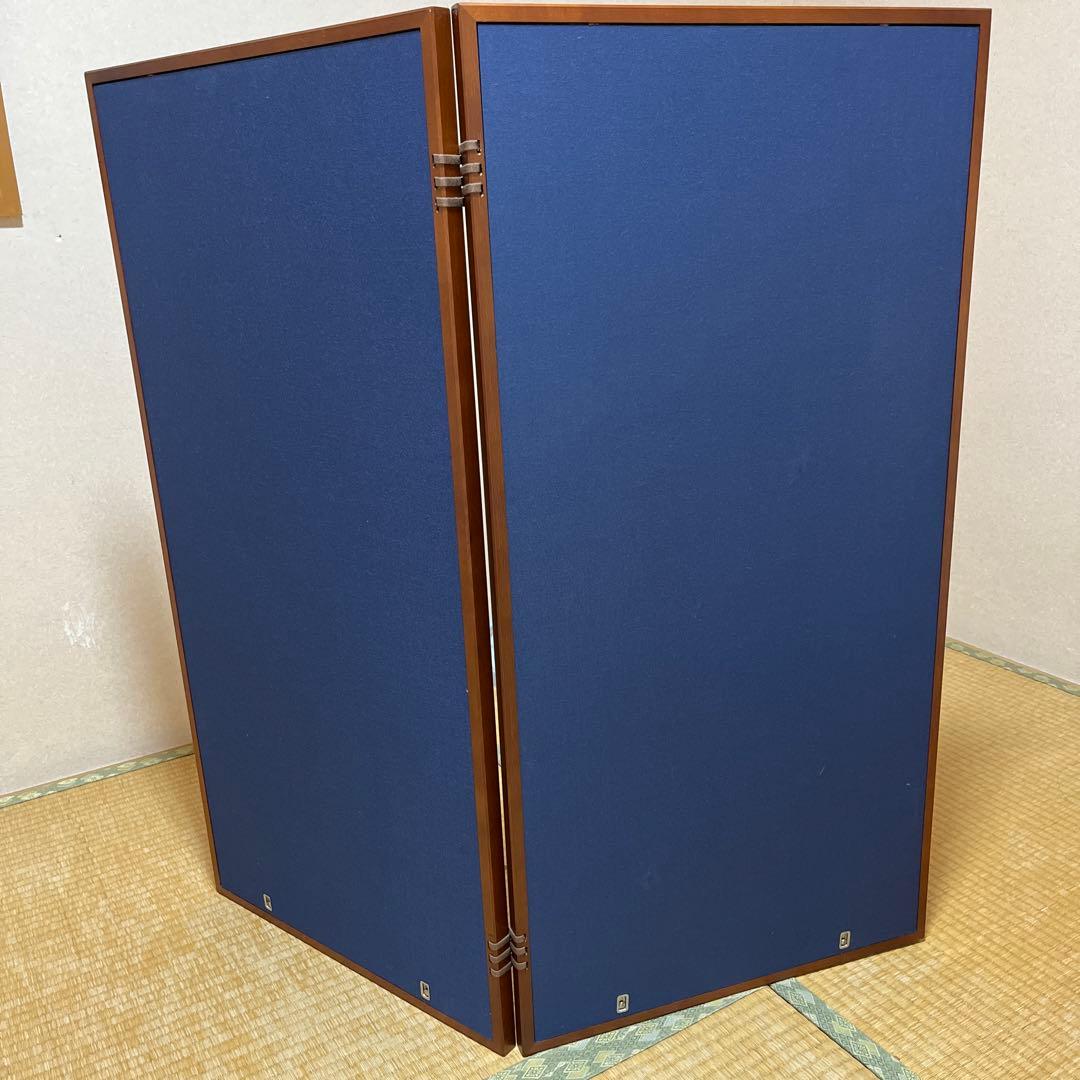 戸塚刺繍作品山水画 木製パーテーション 二つ折り式