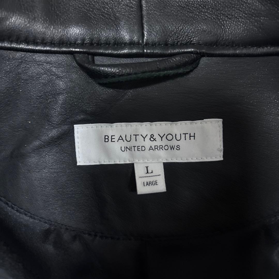 BEAUTY&YOUTH シングルライダース　L　ラムレザー　ブラック