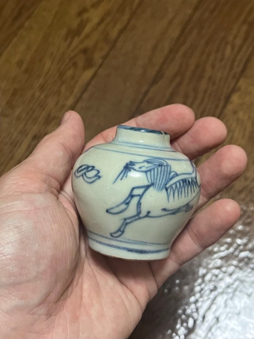 古染付　小壷　小壺　麒麟　香炉　初期伊万里　李朝　民藝　民芸　安南