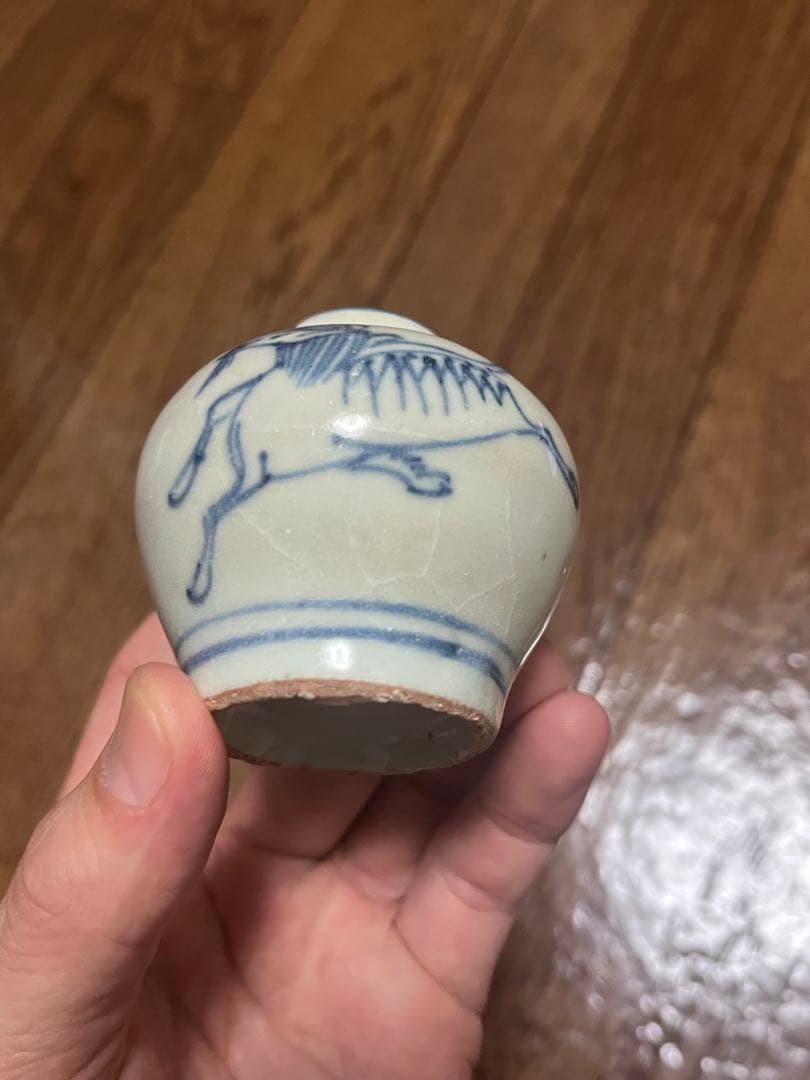 古染付　小壷　小壺　麒麟　香炉　初期伊万里　李朝　民藝　民芸　安南