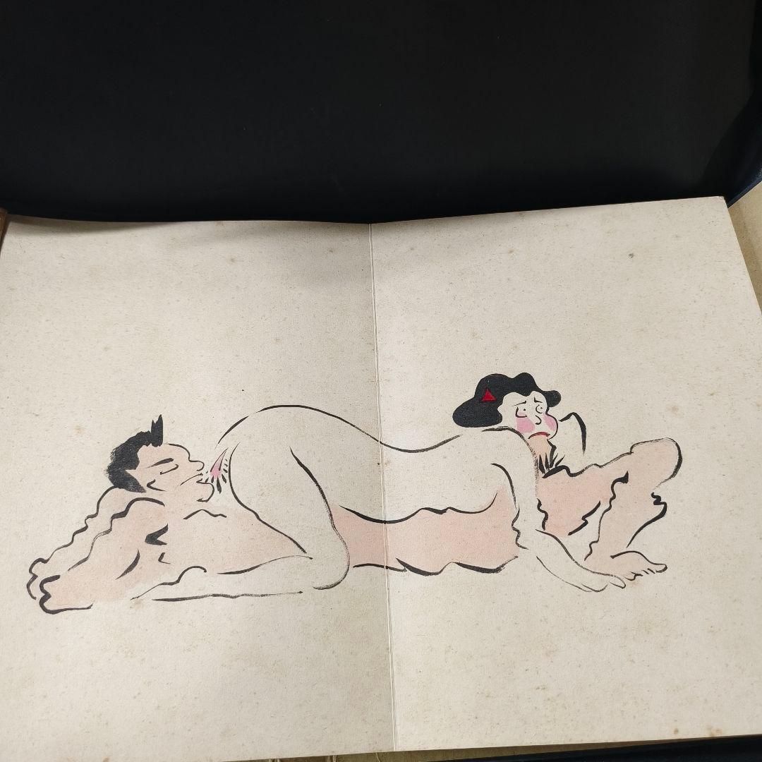 日本絵画 肉筆春画 天理教 御教祖傅 謹演 全14枚 古美術品 桐箱付 和骨董