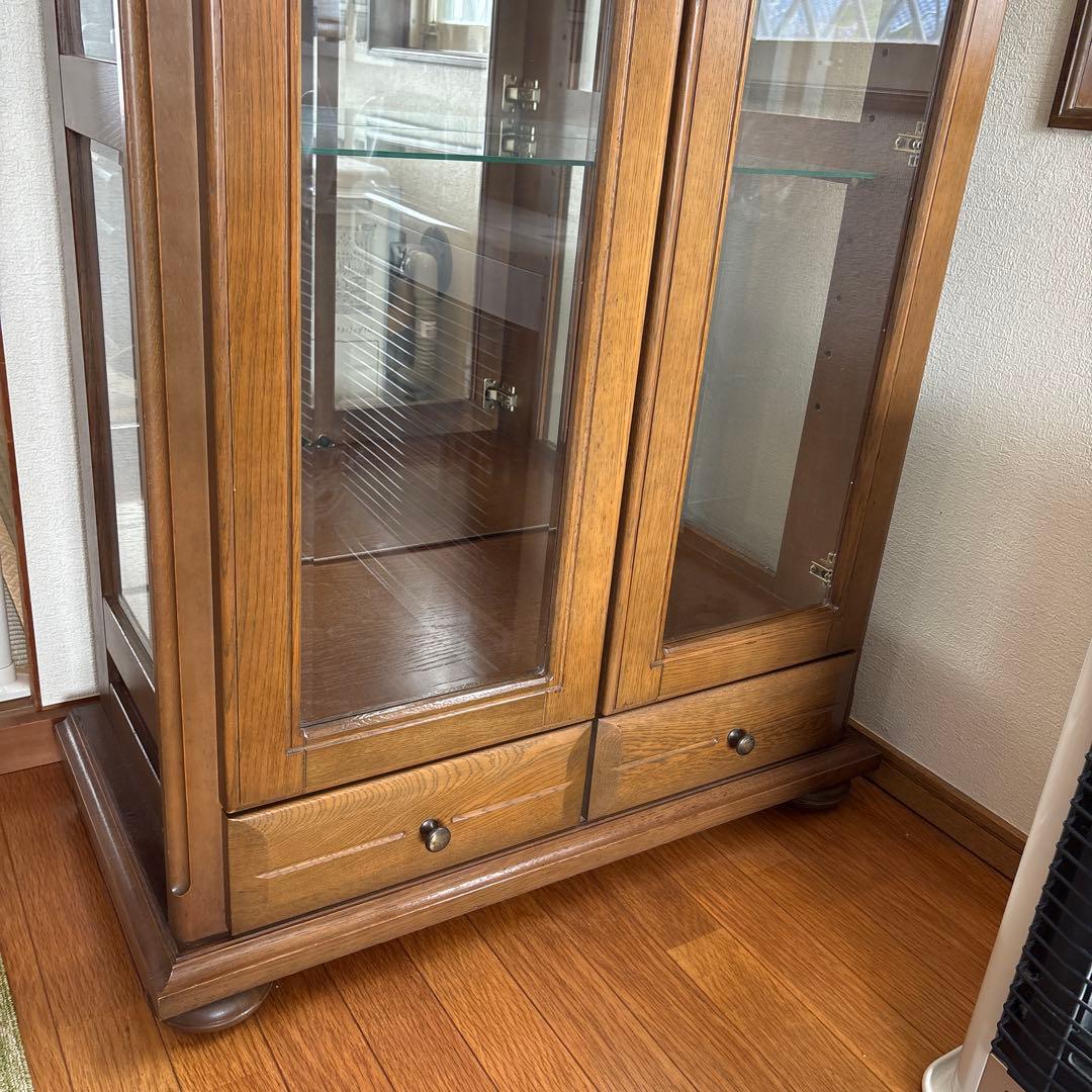 高級家具　passionブランド　縦型　カップポード　飾り棚照明付　背面鏡棚5