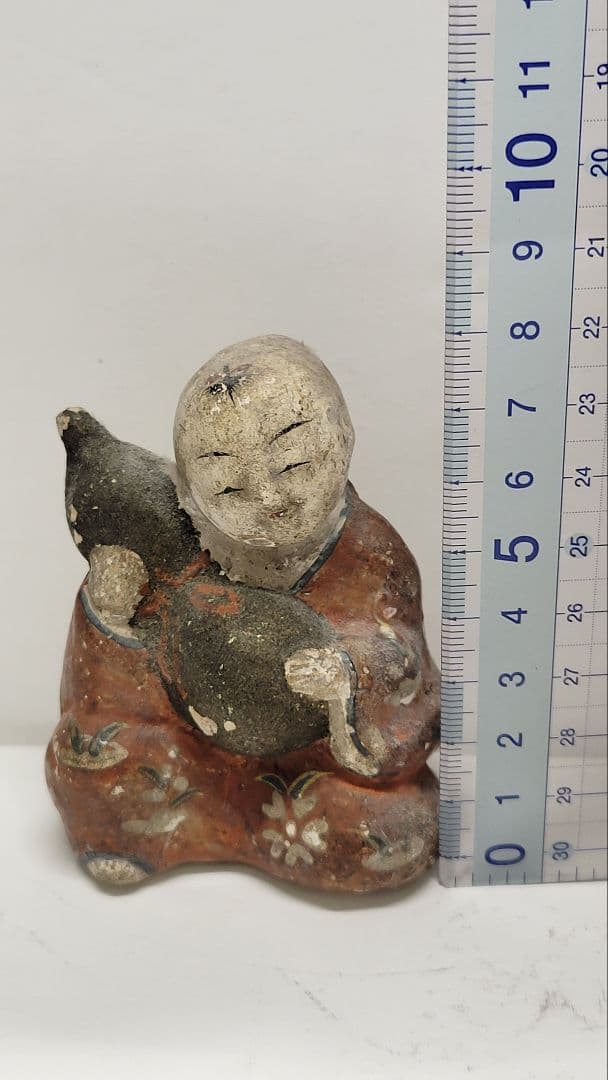 おめでたい② お正月玄関に 江戸時代 瓢箪持ち童子 土人形 郷土玩具