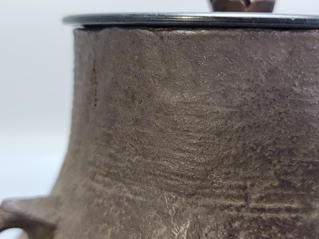 茶道具 鶴 舟引 人物紋 釜 時代物