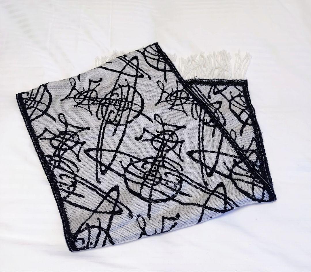 Vivienne Westwood グレー ブラック マフラー　オーブ　ロゴ総柄