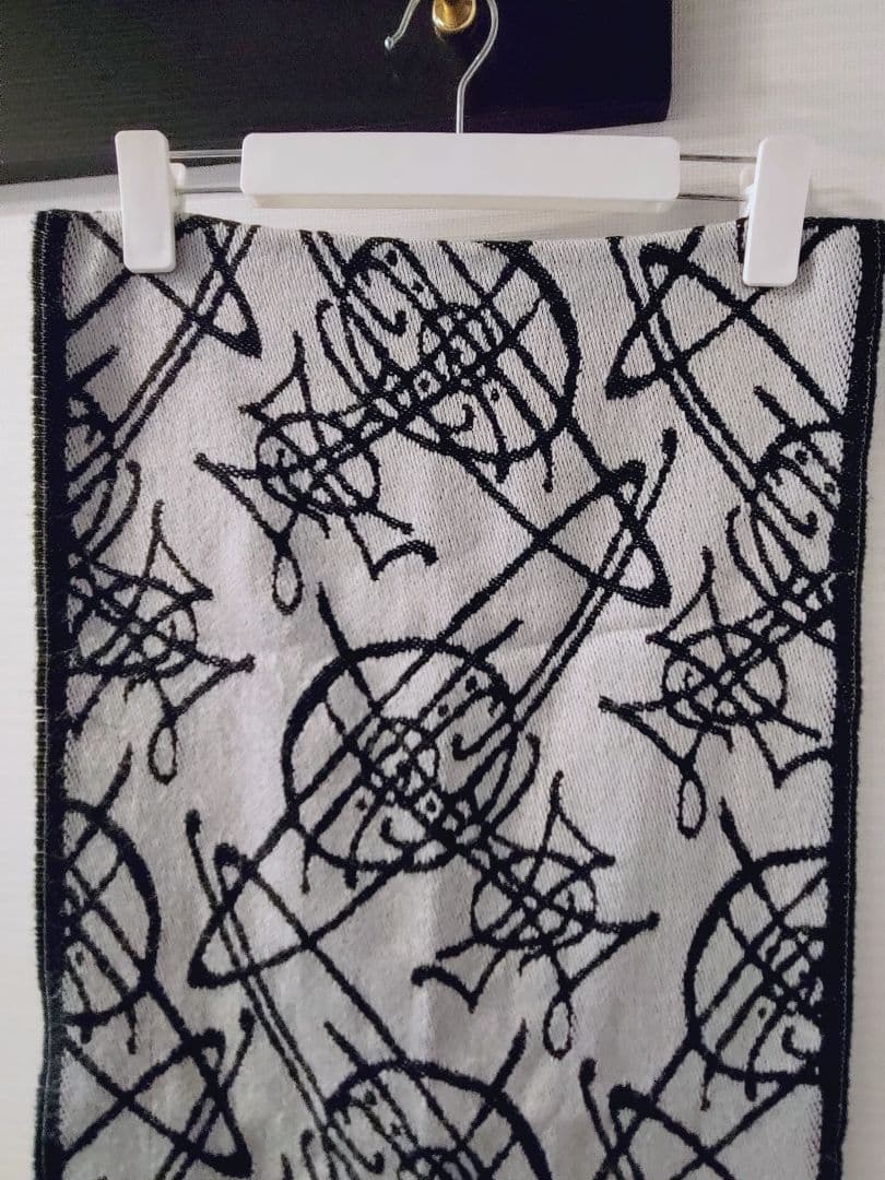 Vivienne Westwood グレー ブラック マフラー　オーブ　ロゴ総柄