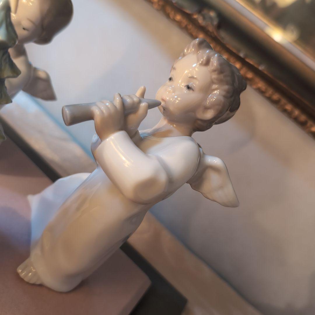 ♥リヤドロ♥天使二体・クリスマスツリー♥ガラスケース付き