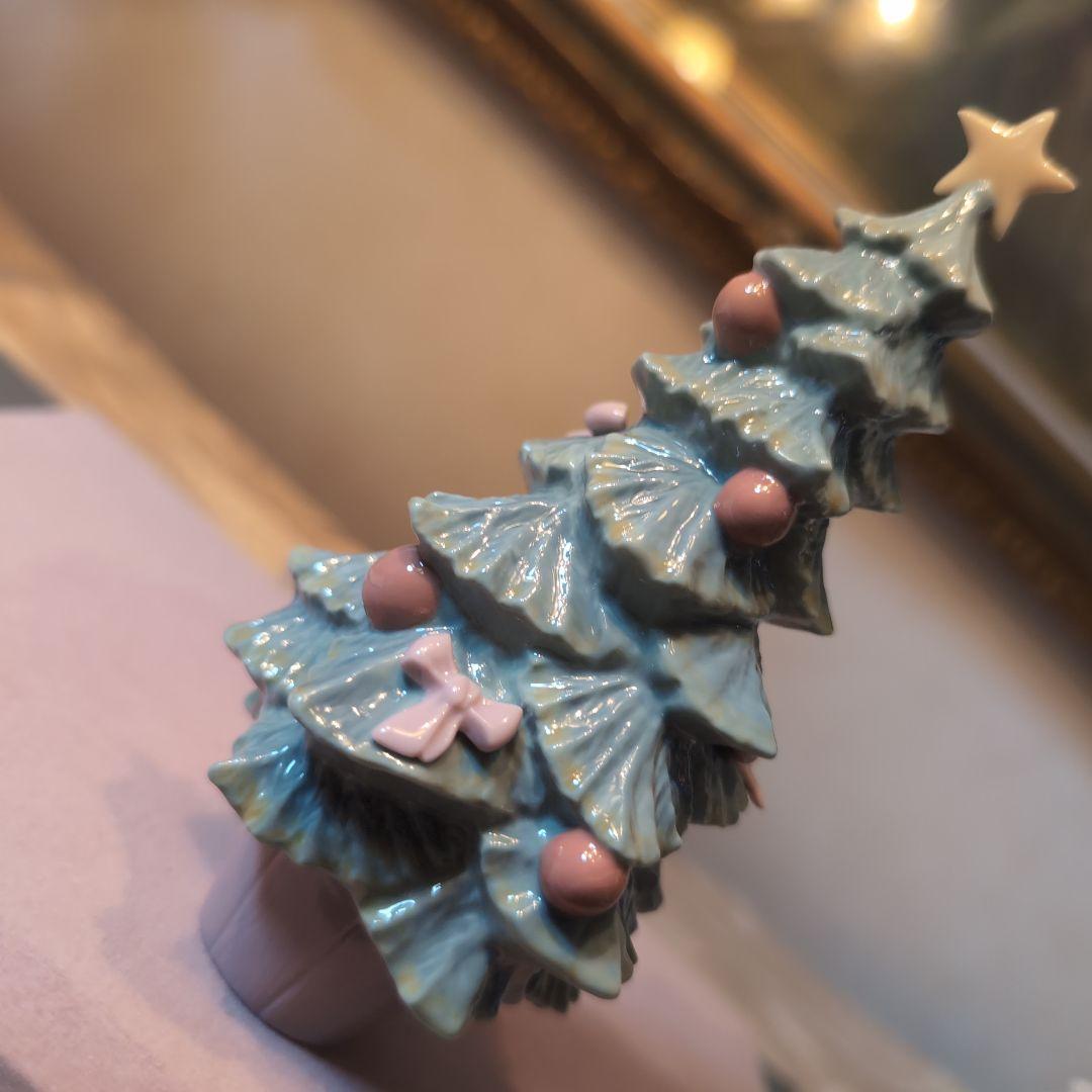 ♥リヤドロ♥天使二体・クリスマスツリー♥ガラスケース付き