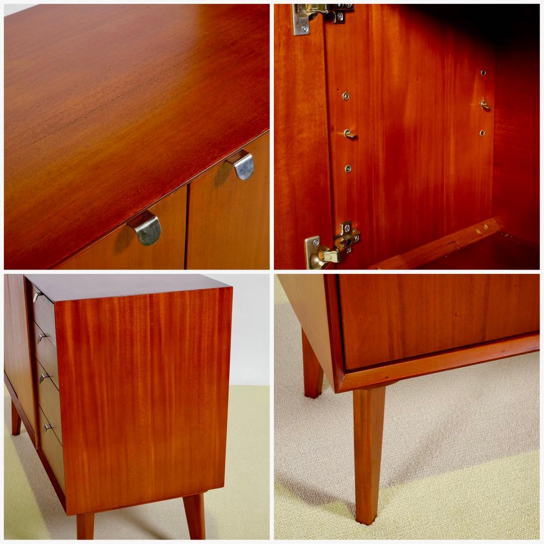 J 北欧 キャビネット リビングボード 赤茶色 リビング収納 本棚