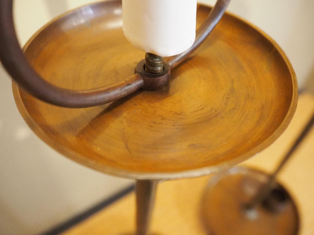 金屋五良三郎造『燭台一対』（共箱）＊おまけ付き…和蝋燭２本(未使用)