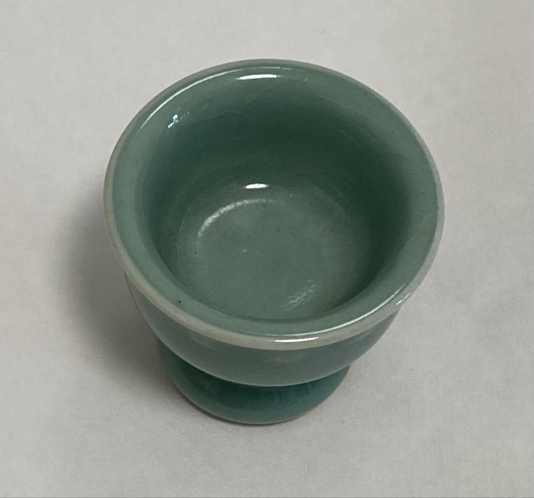 真葛香山　宮川香山　青磁酒盃　大正二年勅正牛図