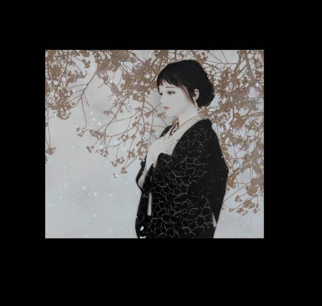 横田美晴　「まだら雪」、厳選、希少画集・額装画、人気作品