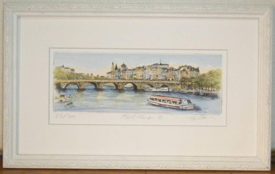 【真作】版画　織田義郎　銅版画　風景画　個展多数開催　名品　T15