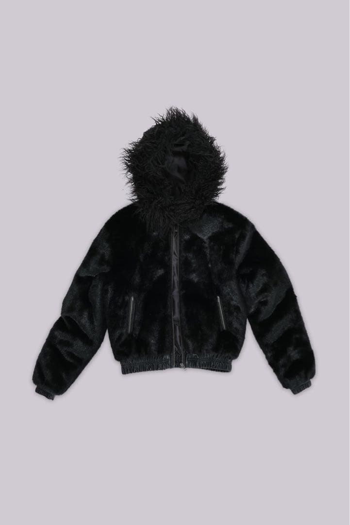 Jaded London Raven Faux Fur Jacket ブラック
