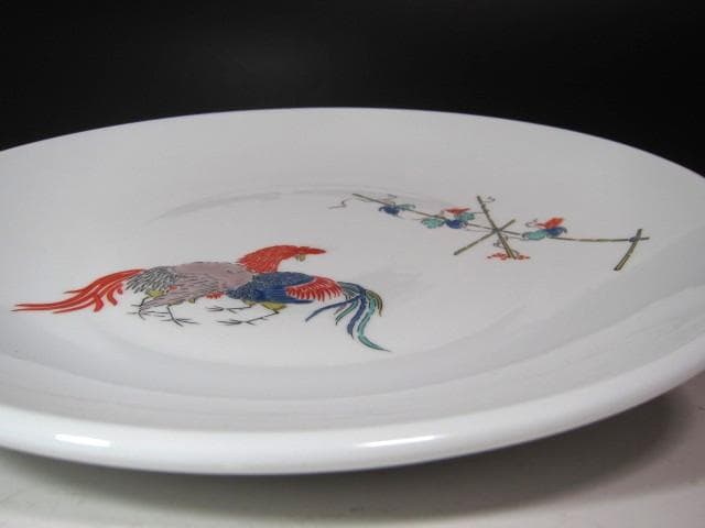 ★　12代　柿右衛門　鳥図陶額　コントラストの美しい品です★x508