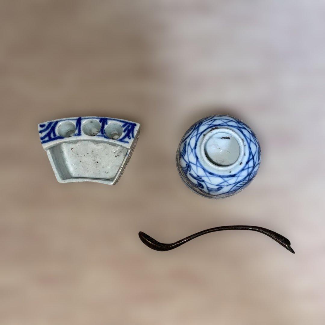 書道具　清時代　水入れ　筆洗い　スプーン