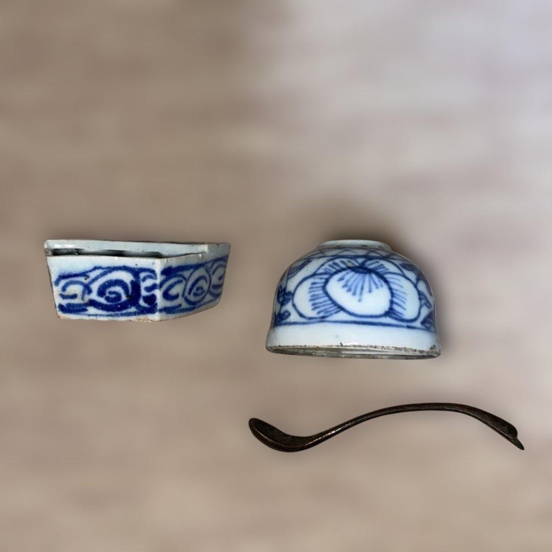 書道具　清時代　水入れ　筆洗い　スプーン