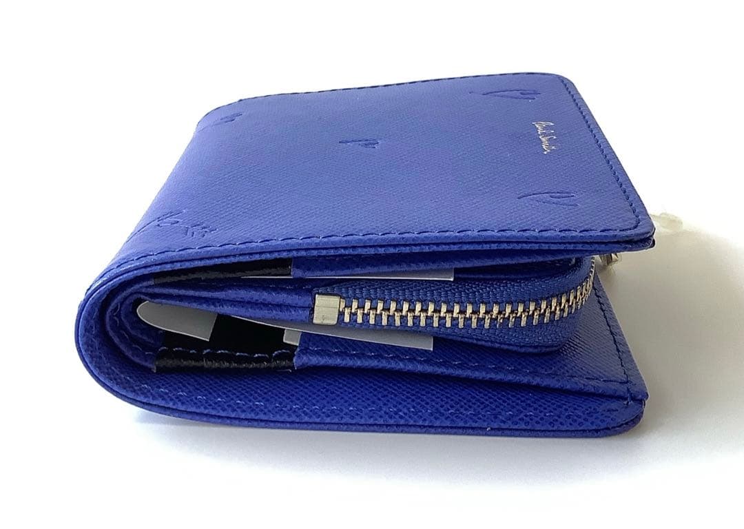 チャタロウ様★新品★ポールスミス★スミシーハートLファスナー２つ折り財布★ブルー