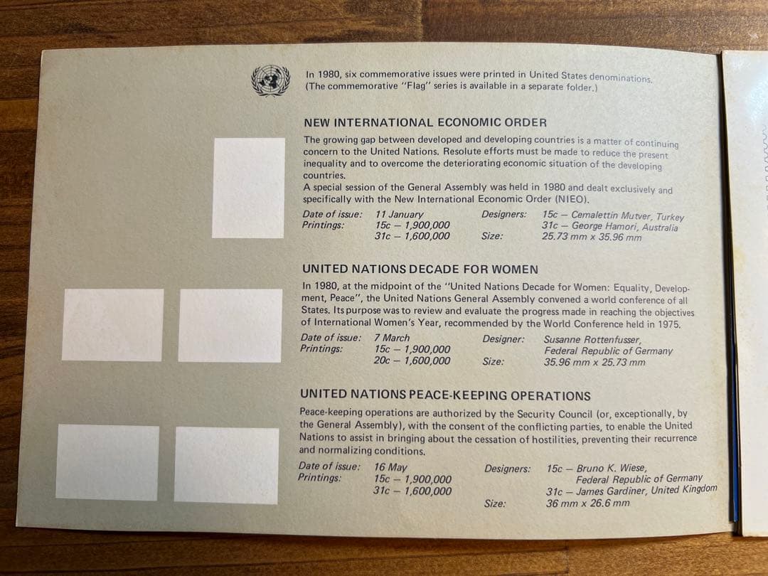 国連記念カード 1980年発行
