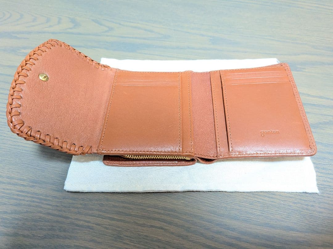 【美品】ゲンテン genten ウールシープソフト　二つ折り　財布 　44871