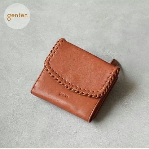 【美品】ゲンテン genten ウールシープソフト　二つ折り　財布 　44871