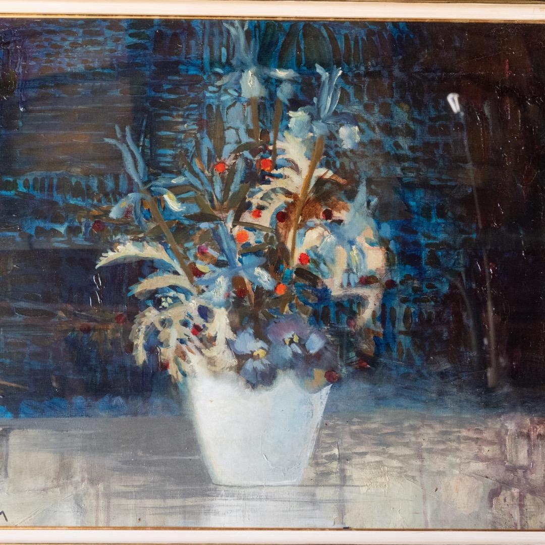 Michel Henry 油彩画 ミシェル・アンリ 油彩 花 F25 大作 絵画