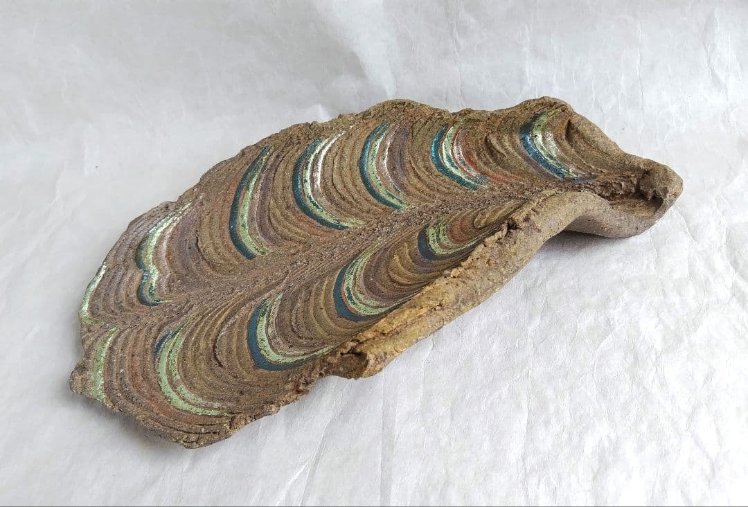 葉化石皿 (杉浦康益 作)