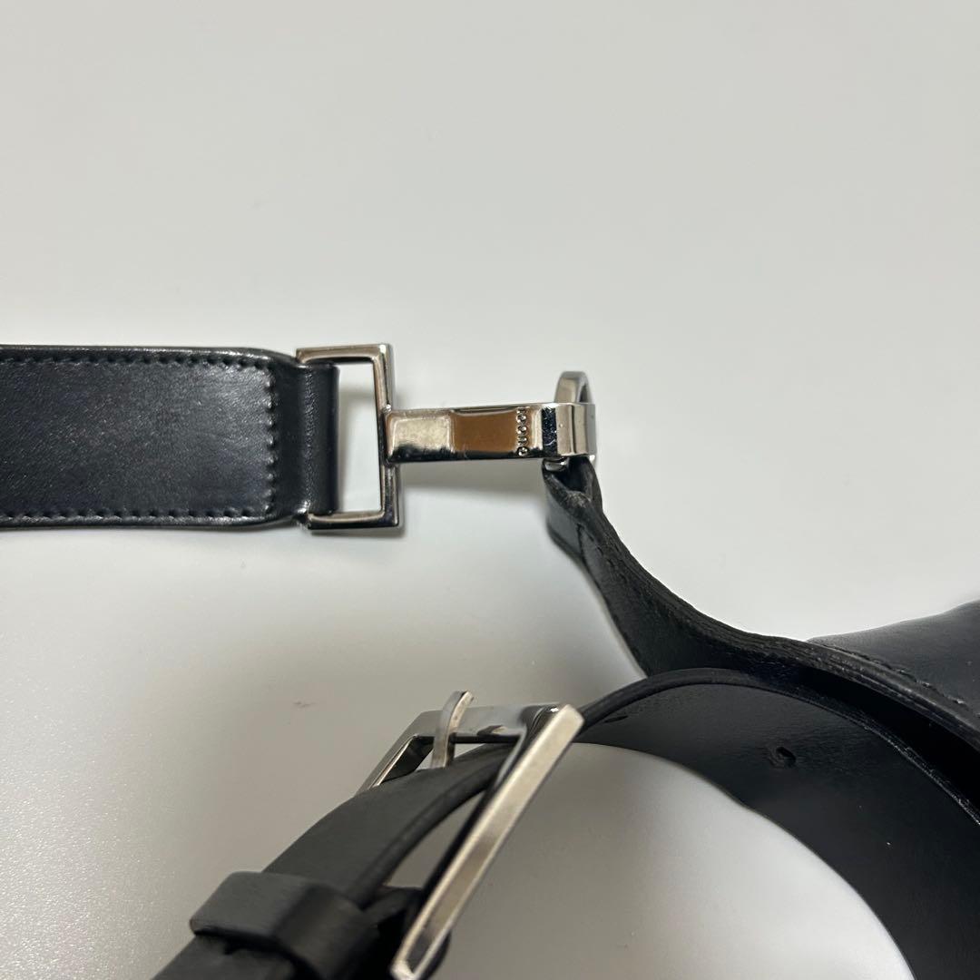 GUCCI グッチ ジャッキー レザー キャンバス ショルダーバッグ ブラック