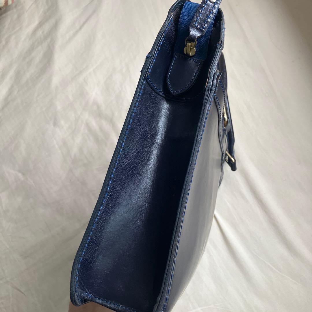 グレンロイヤル　ブライドルレザー　ブリーフケース　ネイビー