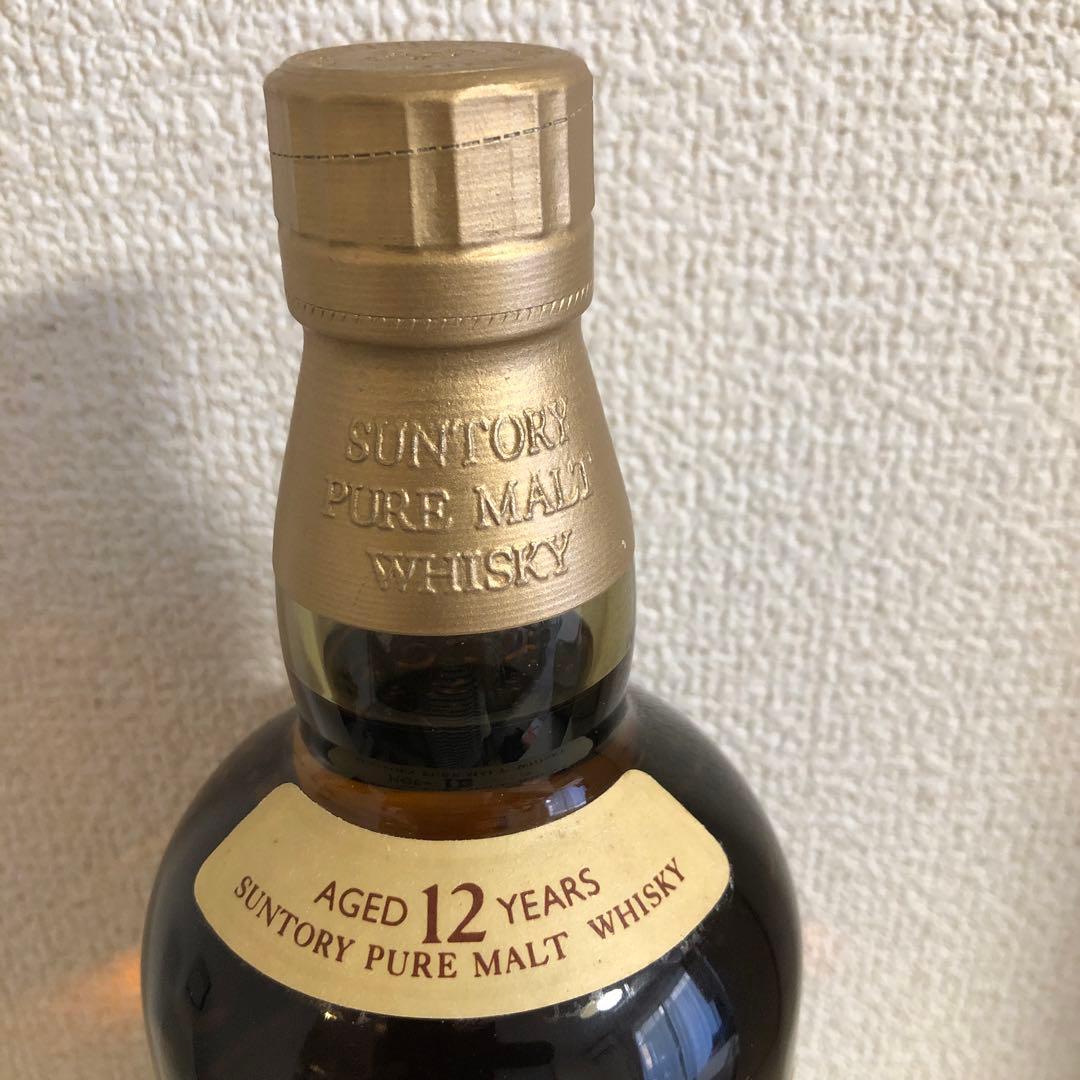 サントリー 山崎 12年ピュアモルトウイスキー 750ml旧ラベル響マーク付き