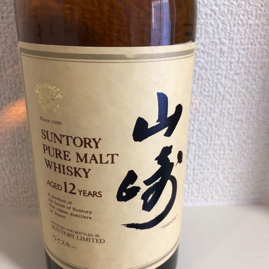サントリー 山崎 12年ピュアモルトウイスキー 750ml旧ラベル響マーク付き
