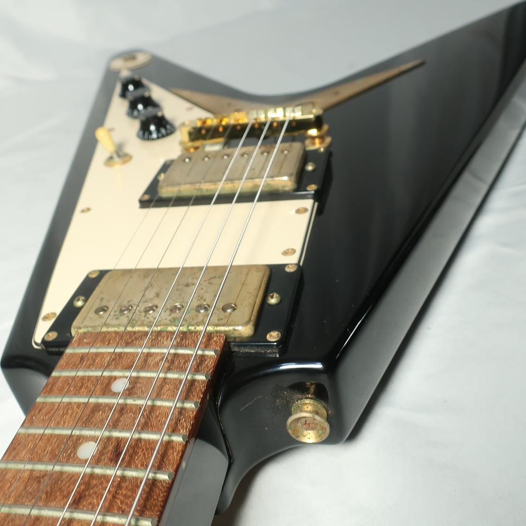 Photogenic フライングV エレキギター ブラックボディ ゴールドパーツ