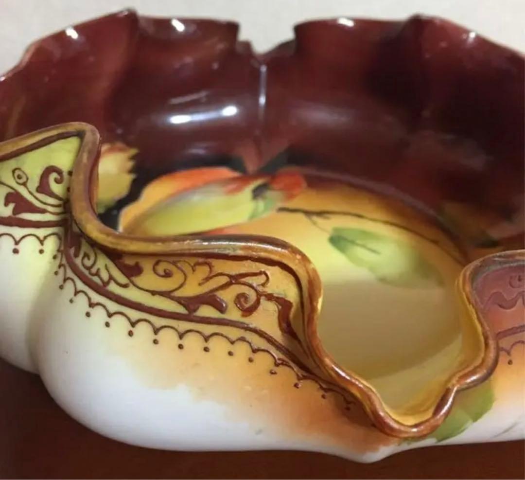 オールドノリタケ 1911年 マーク 希少 深皿 皿 菓子入れ 林檎図柄