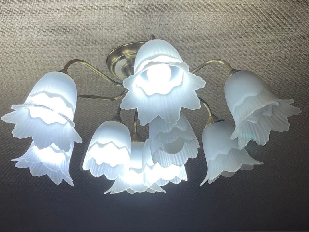 リビング　照明　フラワー型シェード