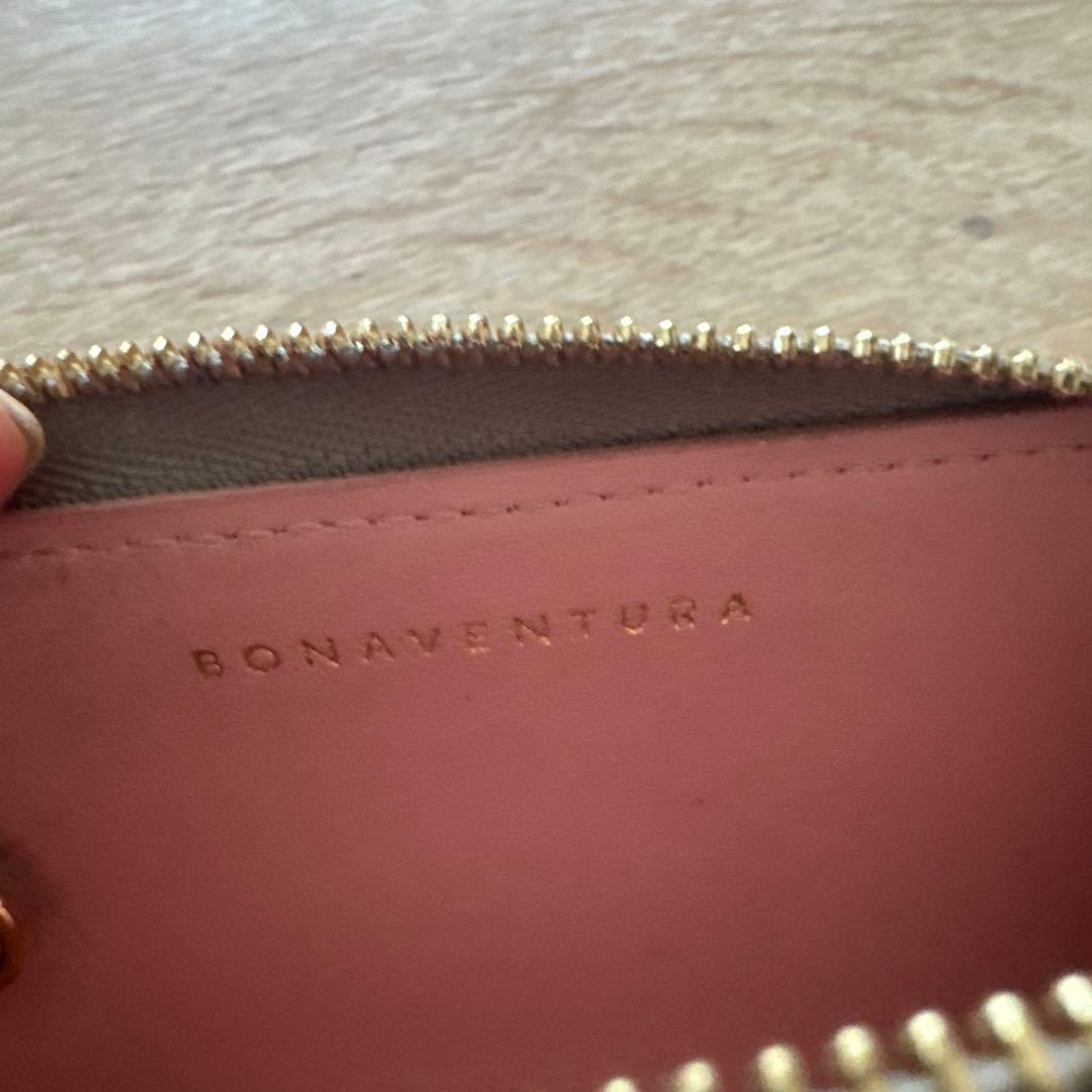 お値下　ボナベンチュラ ミニキーウォレット　グレージュ　ピンク