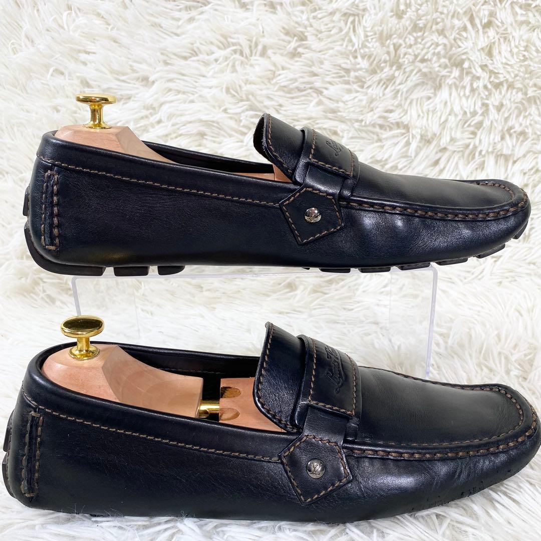 LOUIS VUITTON ルイヴィトン　レザー　ドライビングシューズ　革　黒