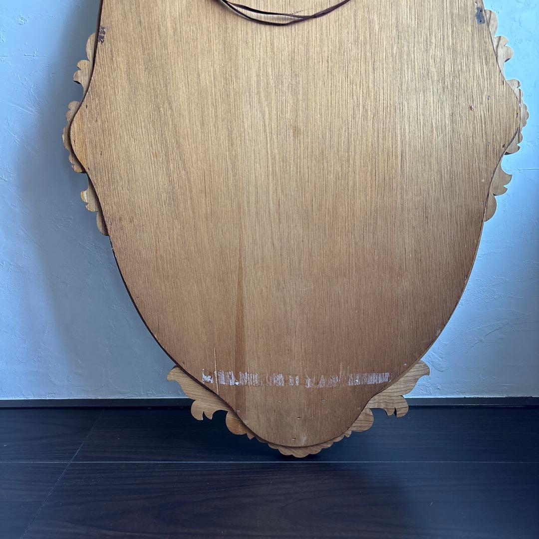 アンティーク ウォールミラー 昭和レトロ 古道具 彫刻 ビンテージ 鏡