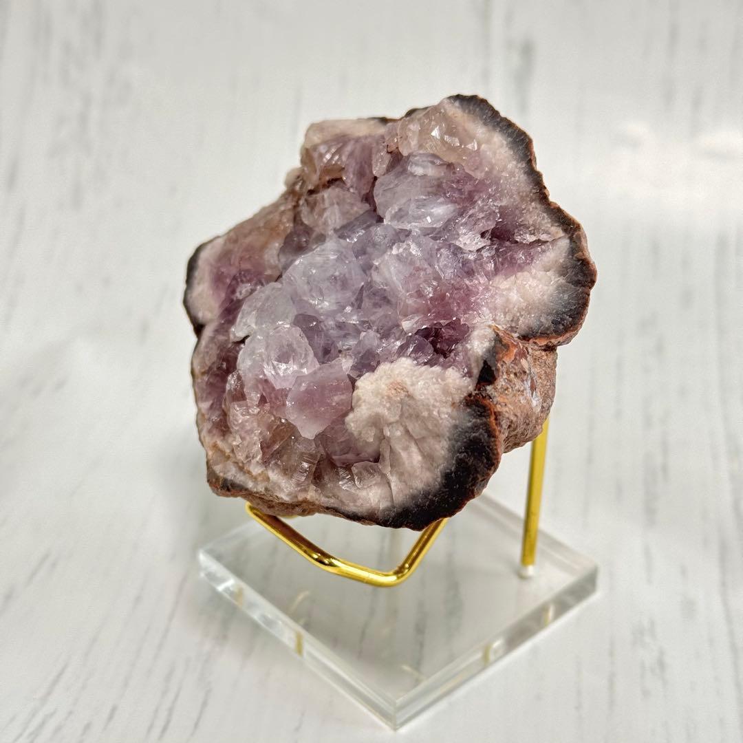 【D248】ジュワッとジューシー♡ピンクアメジスト ジオード 原石 鉱物 標本