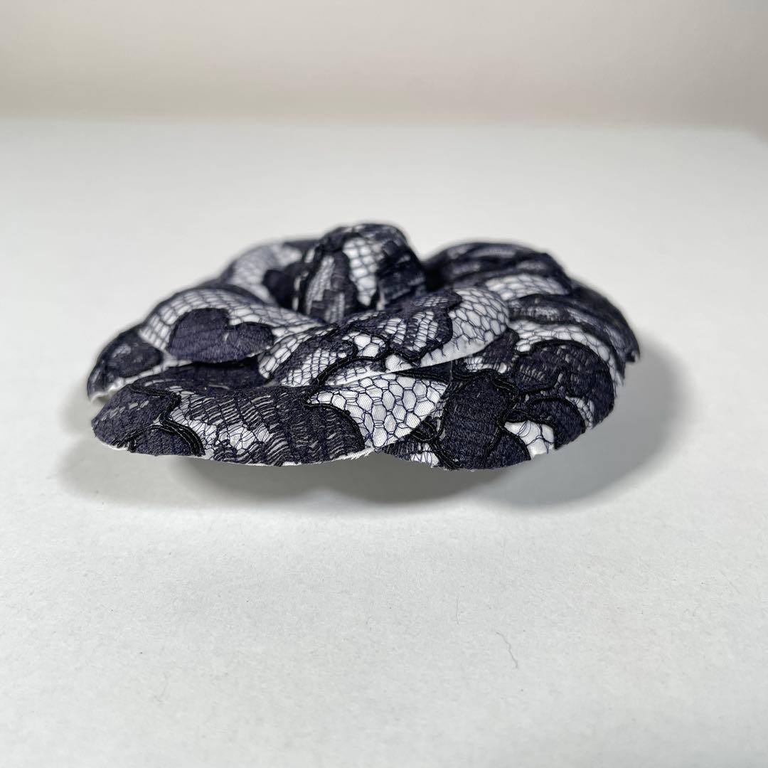 極美品✨シャネル 総レース カメリア ココマーク コサージュ ブローチ