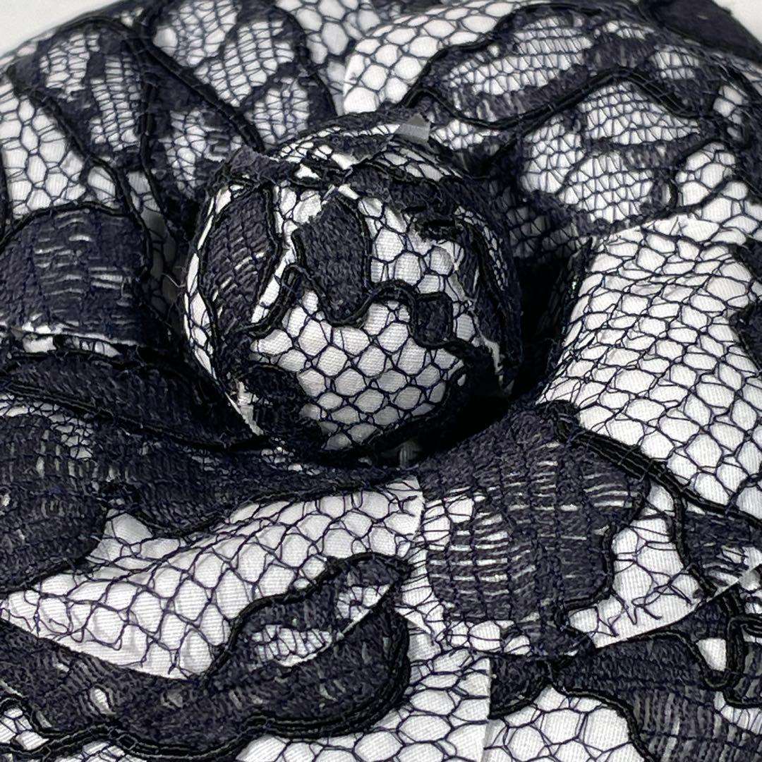 極美品✨シャネル 総レース カメリア ココマーク コサージュ ブローチ