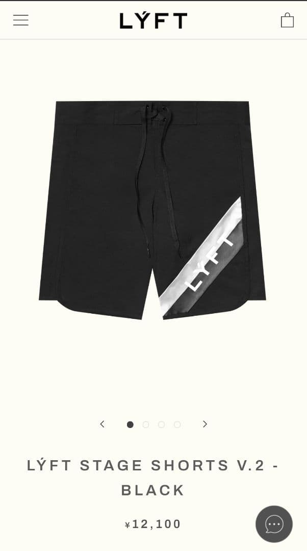 LYFT ブラック ボードショーツ XS