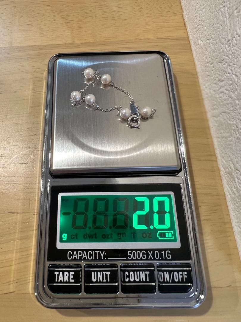 K18WGパール ブレスレット 長さ17.5㎝　刻印あり