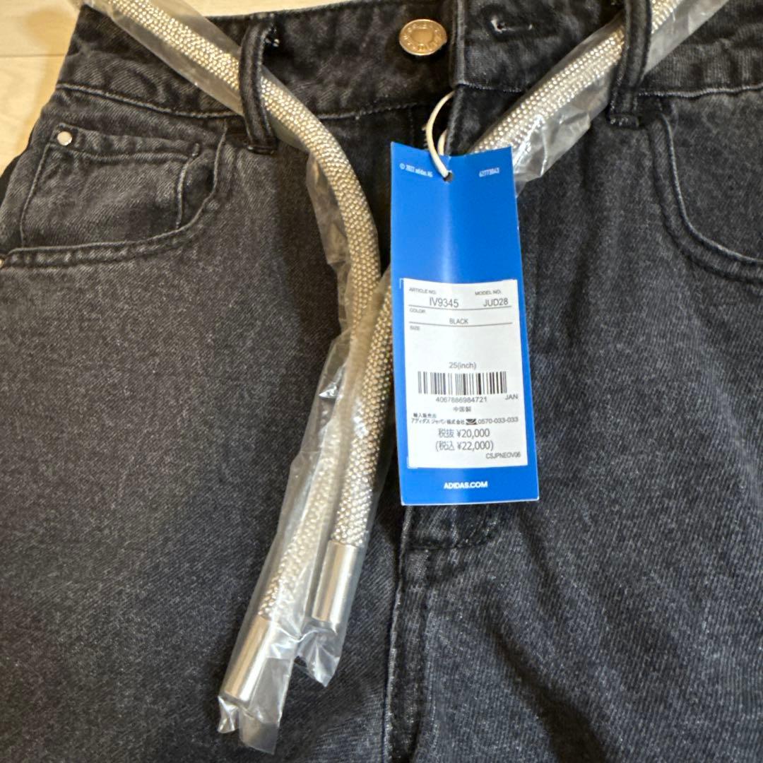 【新品】25adidas ADILENIUM デニムカーゴパンツ 黒国内正規品