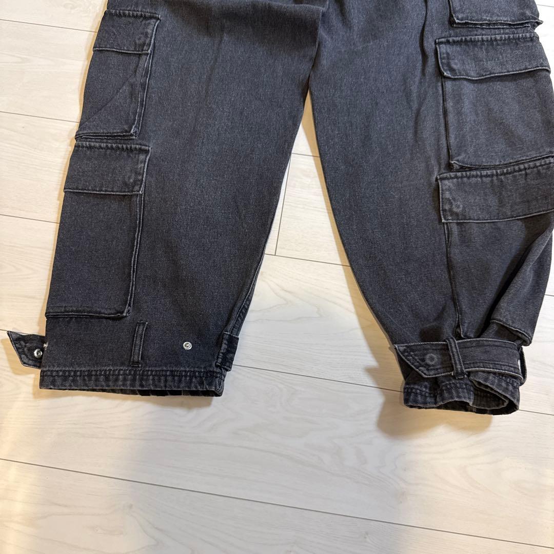 【新品】25adidas ADILENIUM デニムカーゴパンツ 黒国内正規品