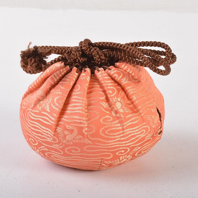 茶道具　備前焼　木村陶峰造　胡麻焼　大海茶入　仕覆付　共箱　V　6841